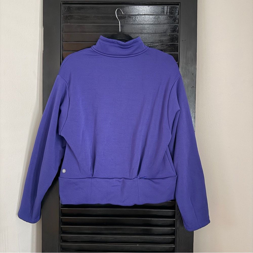 Athleta Altitude Polartec Half Zip Sweatshirt Women Size M Purple Noble Blue - Picture 3 of 10